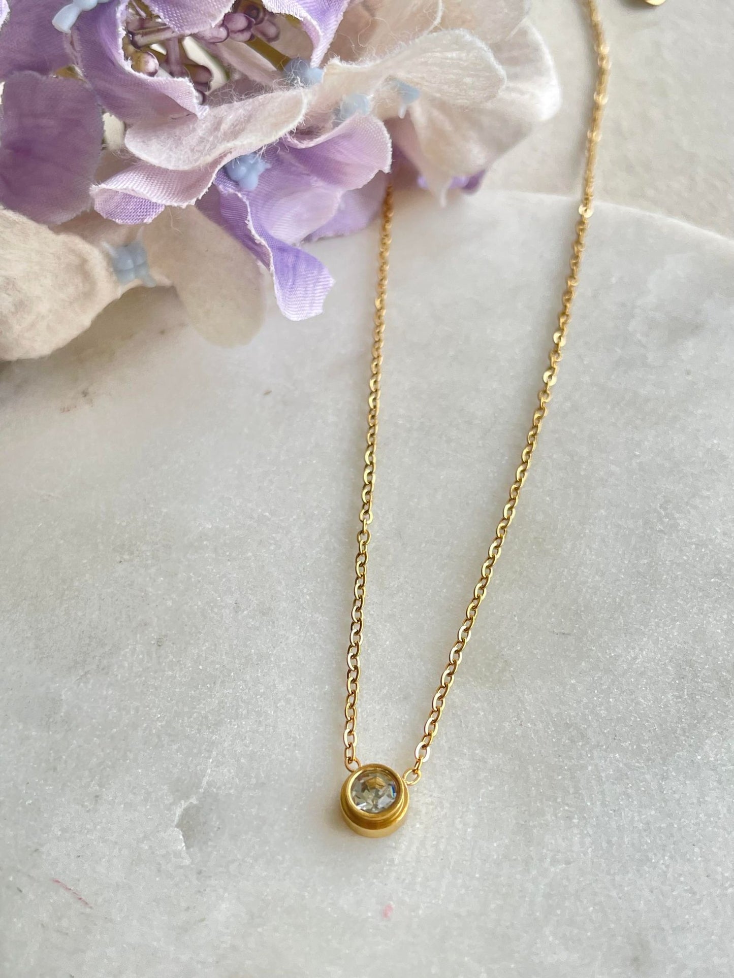 Necklace | Silver Gem Gold Necklace – Tarnish Proof Jewellery