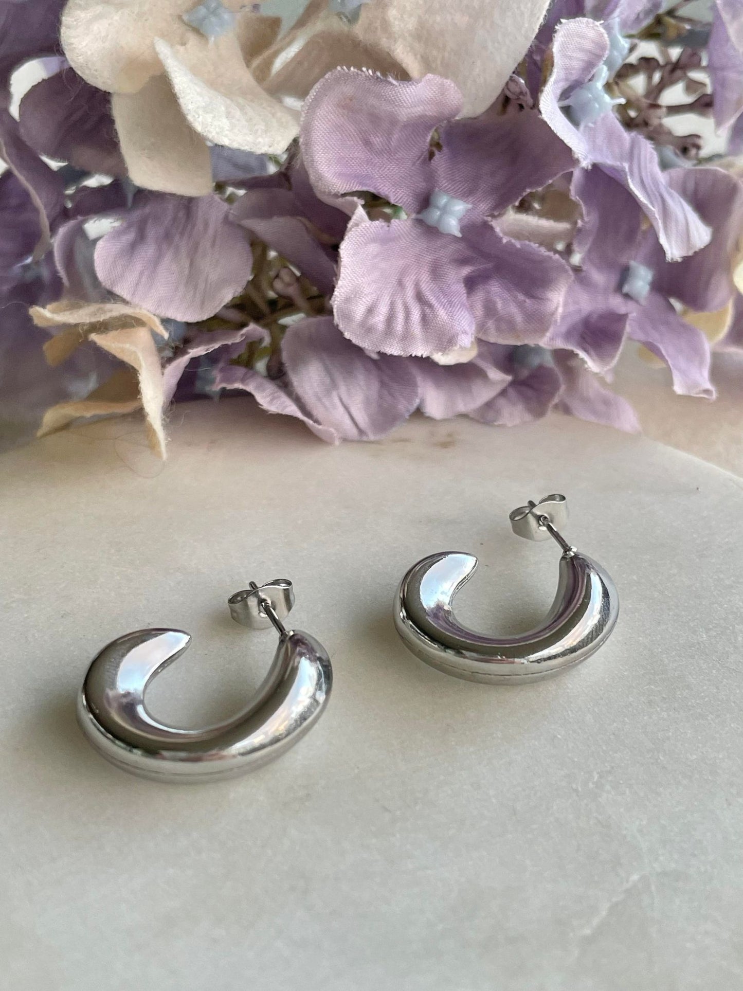 Earrings | Oblong silver hoop earring – Tarnish Proof Jewellery