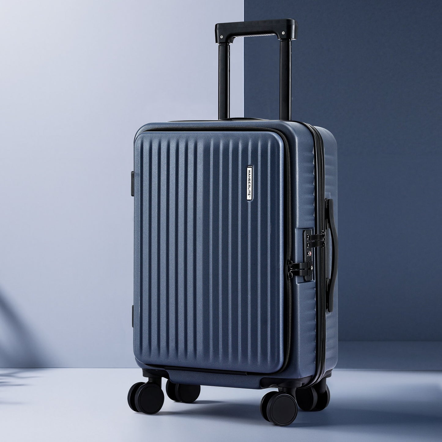 Suitcase* Luggage Carry On 55cm | Wanderlite | TSA Navy - Home & Garden > Travel > Suitcases - Fosmore
