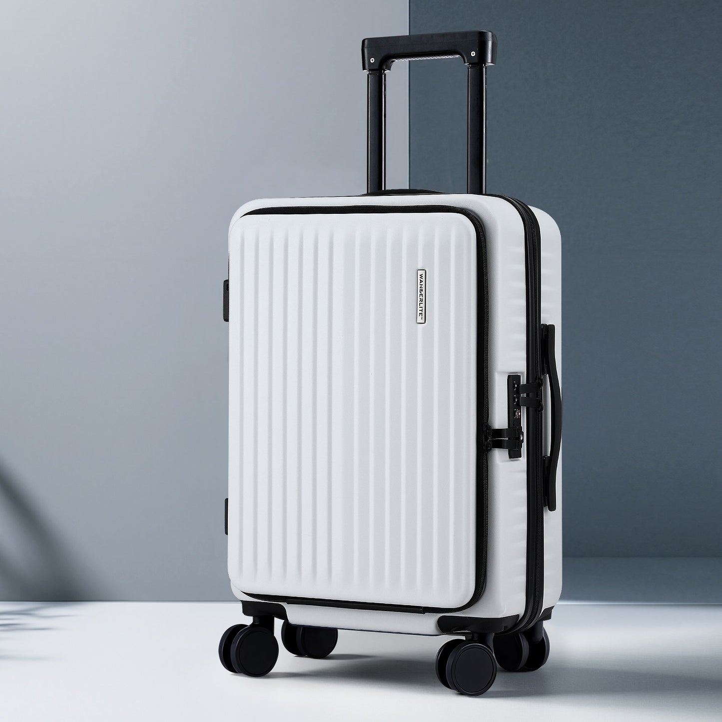 Suitcase* Luggage Carry On 55cm | Wanderlite | TSA White - Home & Garden > Travel > Suitcases - Fosmore