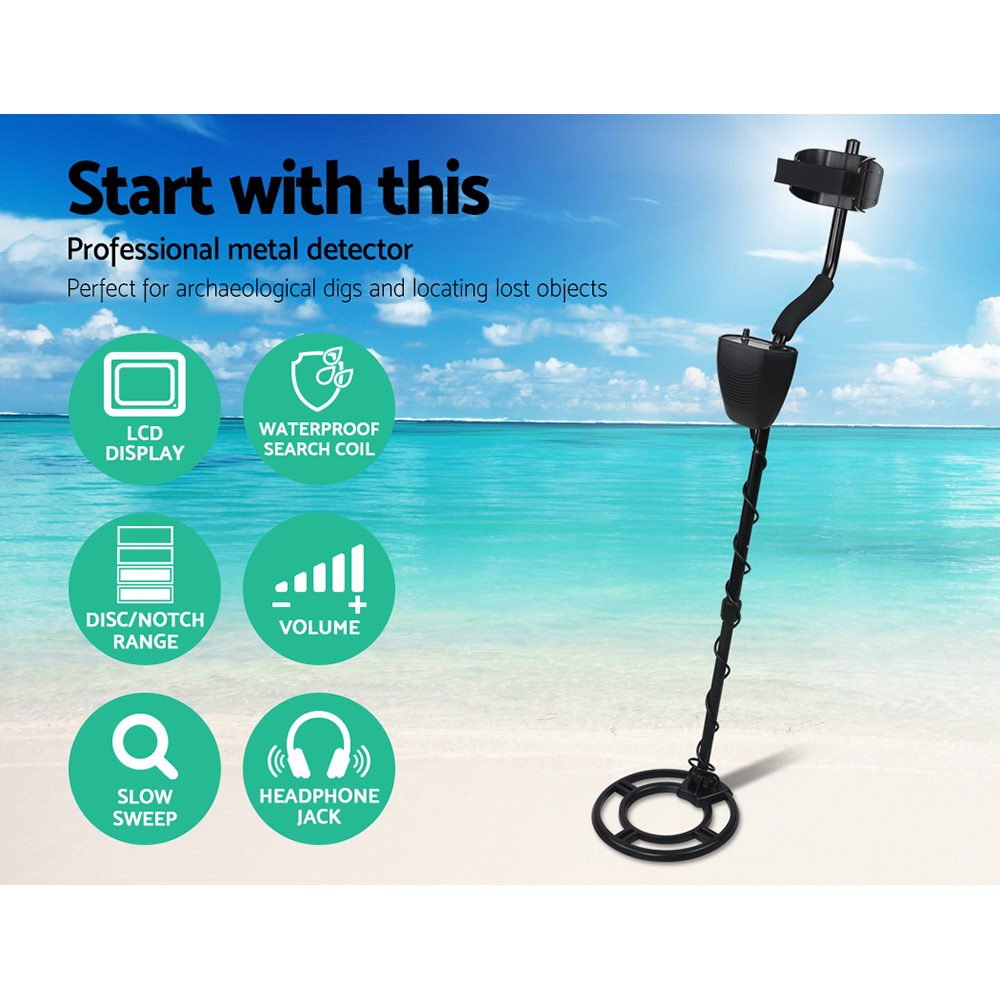 Metal Detector | 220MM Deep Sensitive Waterproof Treasure Hunter Gold Digger | Black - > Metal Detectors - Fosmore
