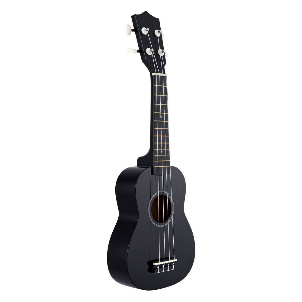 Ukulele | Alpha 21 Inch Basswood Beginner | Nylon Strings | Black -> Musical Instrument & Accessories > Guitars - Fosmore