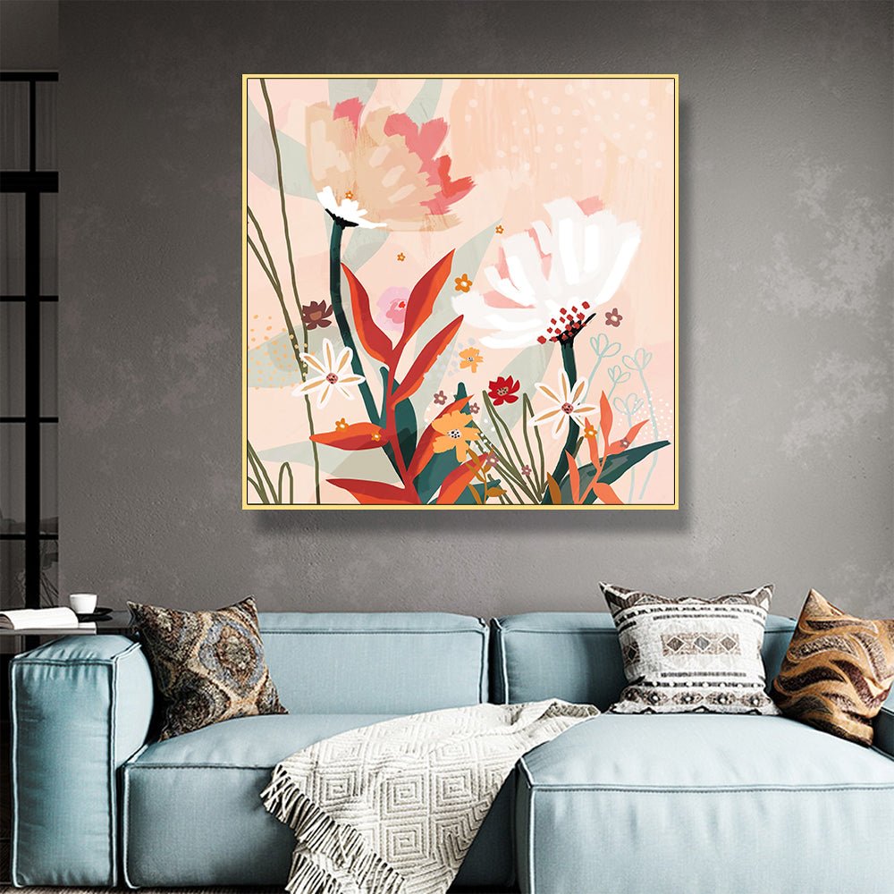 Canvas Print Wall Art | Native Floral | 40cmx40cm - Home & Garden > Wall Art > 3D Wall Art - Fosmore