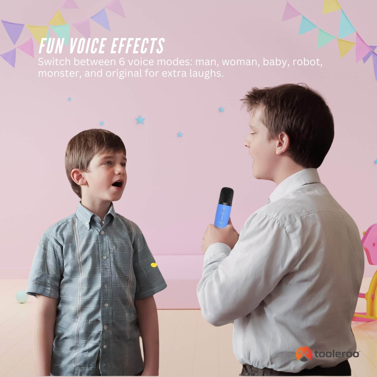 Mini Karaoke Machine & 2x Wireless Microphones Portable Bluetooth Speaker Blue - > Speakers > Bluetooth Speakers - Fosmore