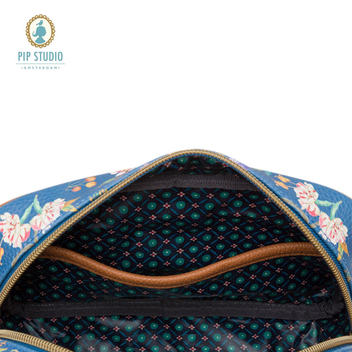 Cosmetic Bag | PIP Studio | Petites Fleurs Dark Blue | Small Square - Health & Beauty > Cosmetic Storage > Cosmetic & Toiletry Bags - Fosmore