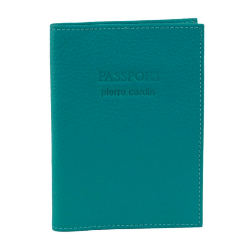 Passport Cover | RFID | Pierre Cardin Slim Leather | Turquoise - Home & Garden > Travel > Packing Organisers - Fosmore