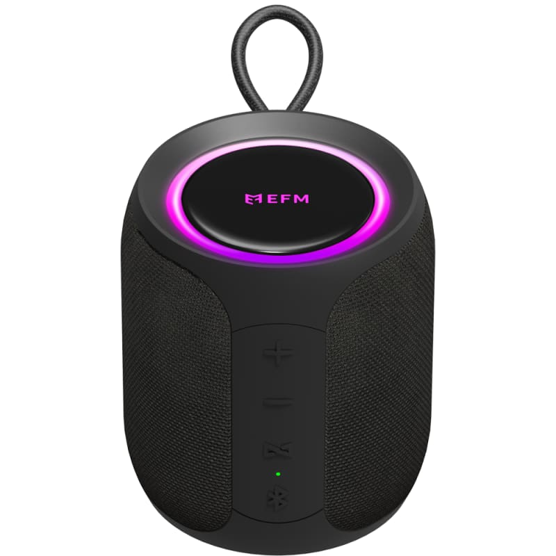 Mini Bluetooth Speaker | Waterproof EFM Austin | LED Colour Glow | Charcoal Black - Audio > Bluetooth Speakers - Fosmore