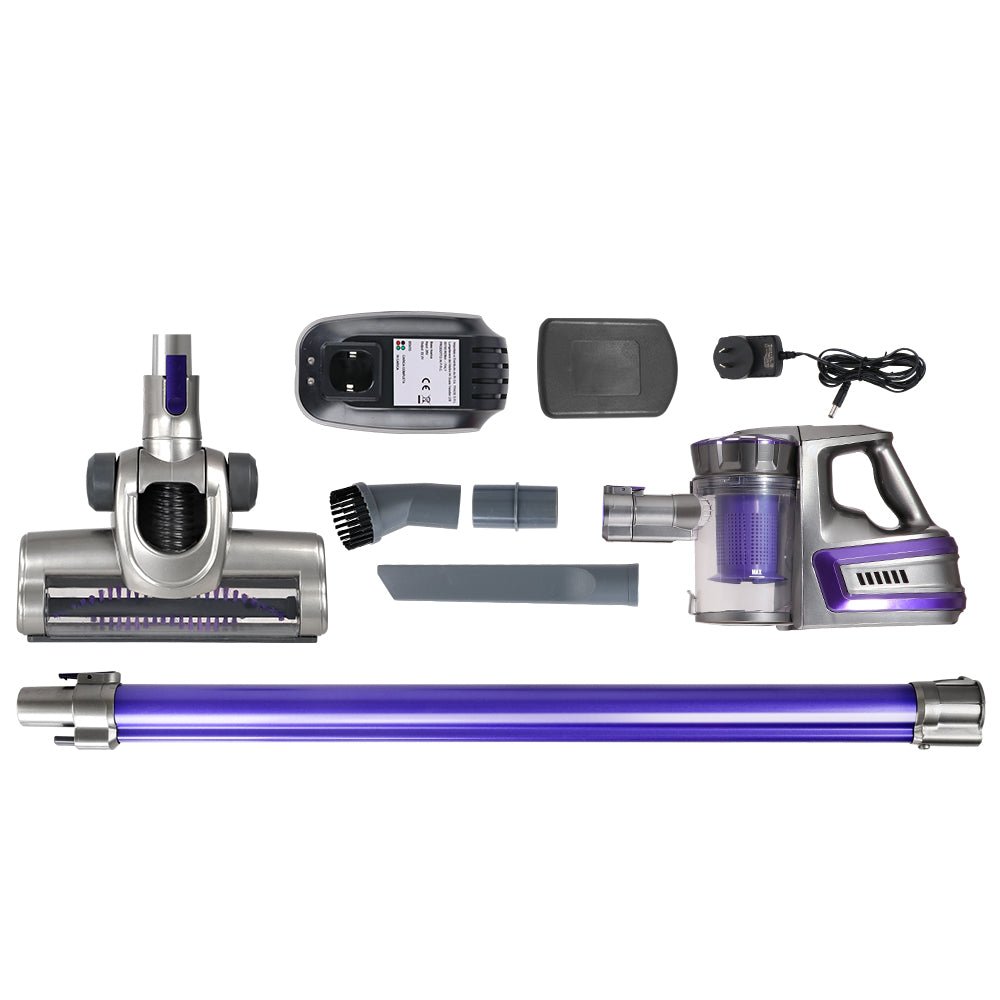 Stick Vacuum | Devanti | Bagless Cordless 150W | Purple - Appliances > Vacuum Cleaners > Stick Vacuums - Fosmore