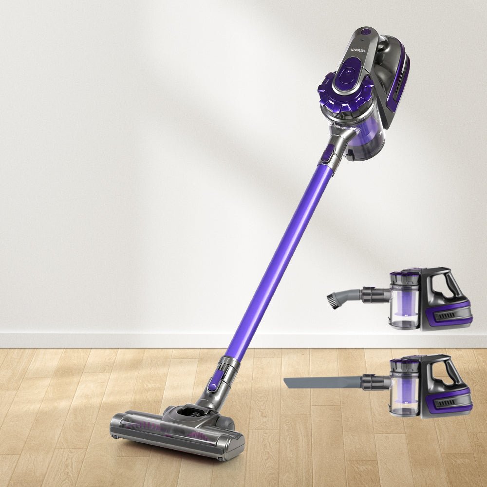 Stick Vacuum | Devanti | Bagless Cordless 150W | Purple - Appliances > Vacuum Cleaners > Stick Vacuums - Fosmore