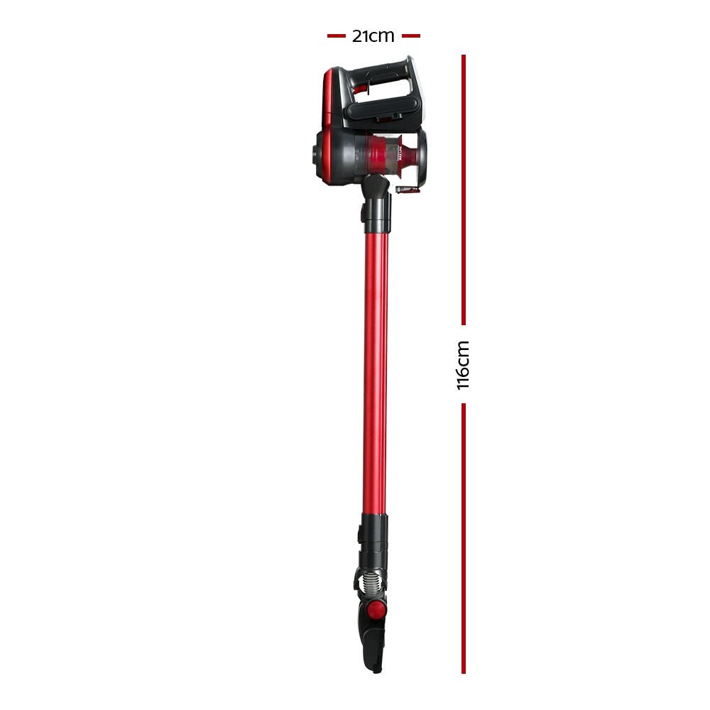 Stick Vacuum | Devanti | Brushless Cordless 250W | Red & Grey - Appliances > Vacuum Cleaners > Stick Vacuums - Fosmore