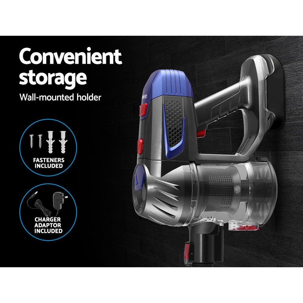 Stick Vacuum | Devanti | Bagless Cordless 150W | Red - Appliances > Vacuum Cleaners > Stick Vacuums - Fosmore