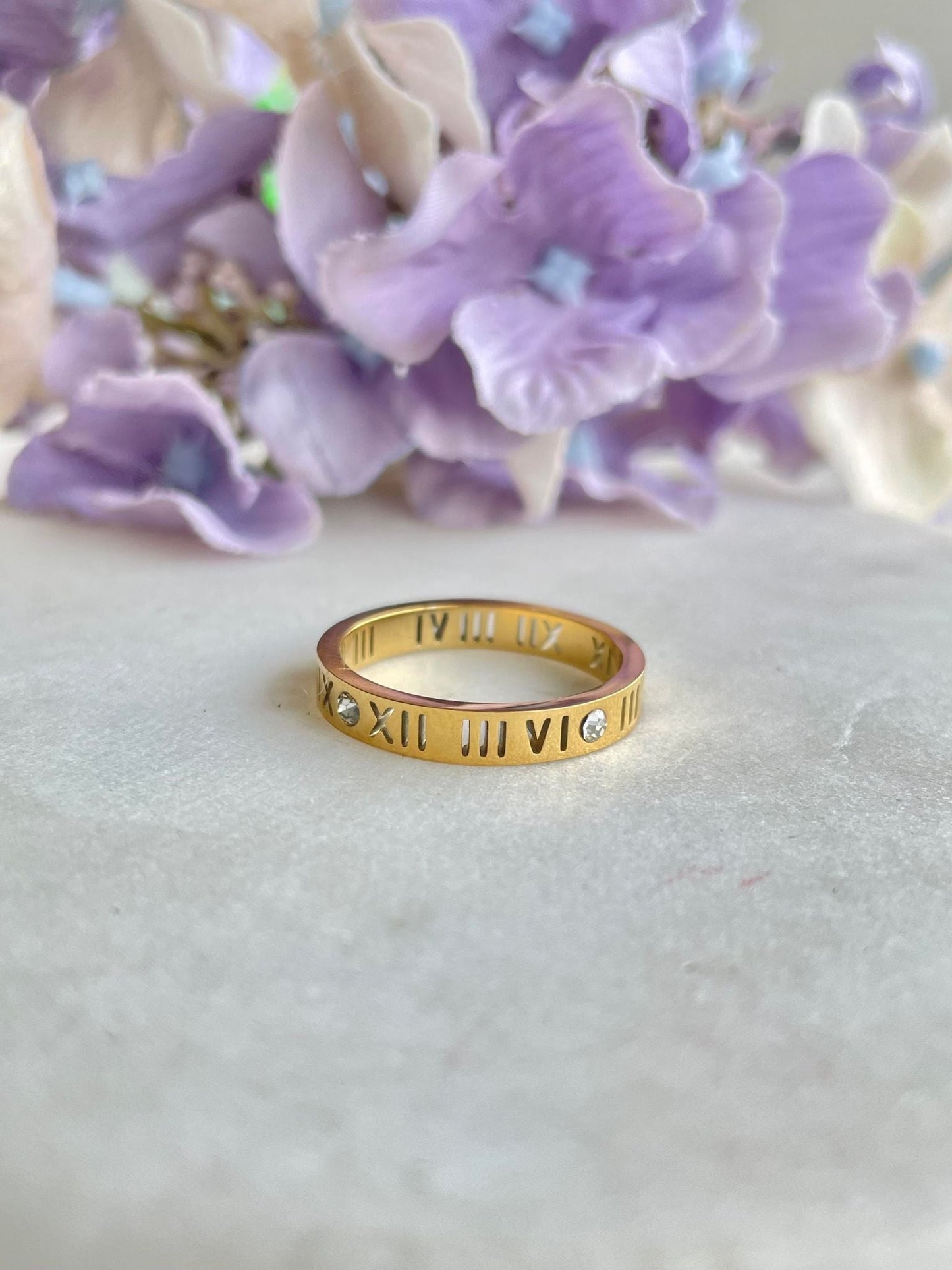 Ring | Roman numeral gold ring - Size 6 – Tarnish Proof Jewellery