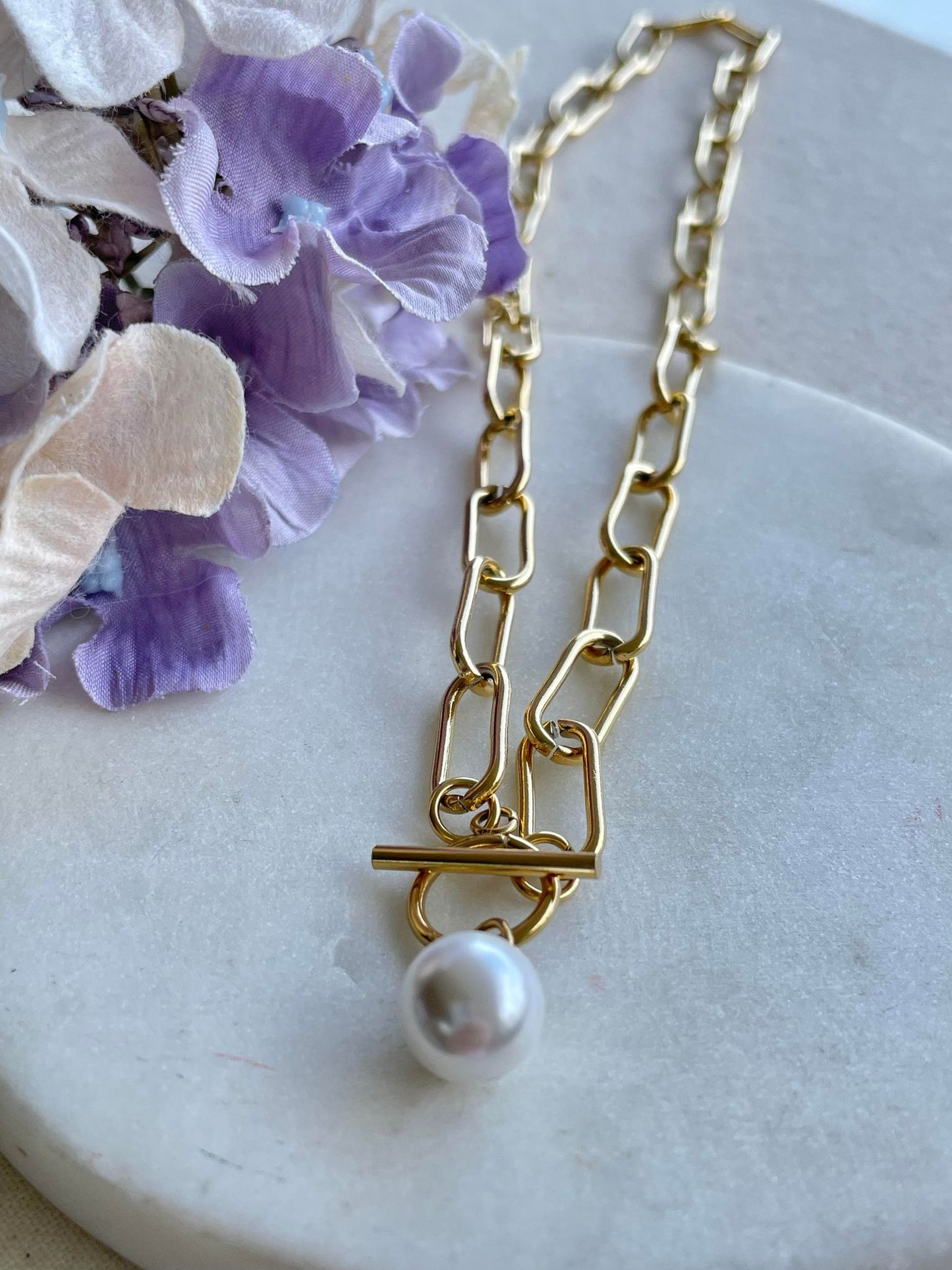 Necklace | All knotted up with a pearl - gold – Tarnish Proof Jewellery