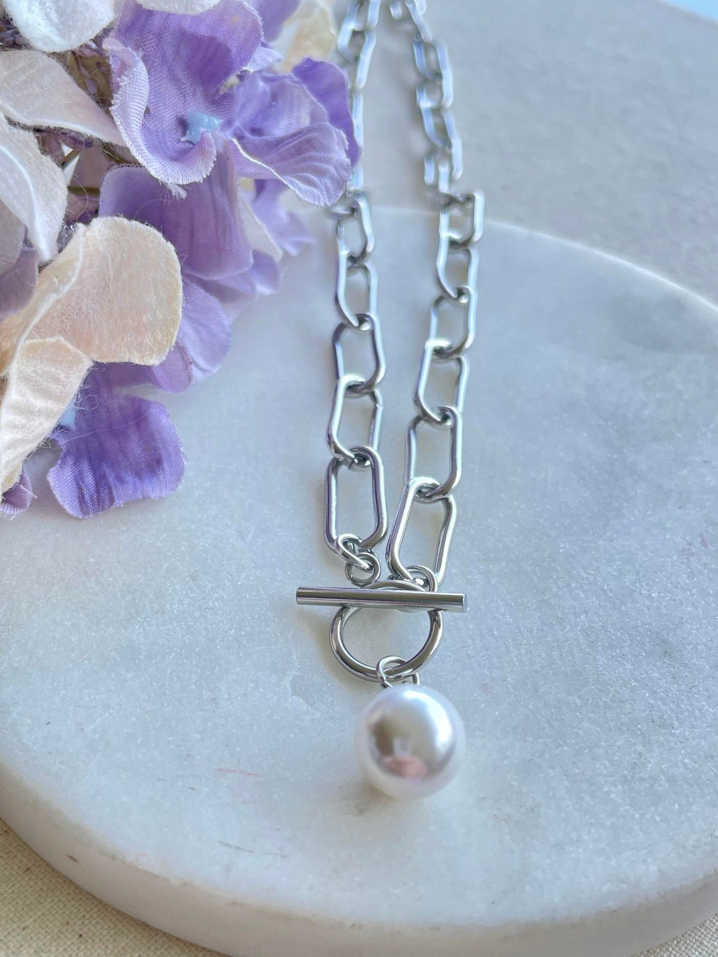 Necklace | All knotted up with a pearl - silver – Tarnish Proof Jewellery