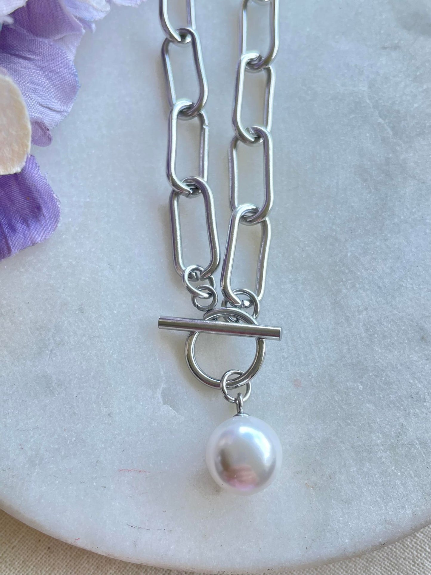 Necklace | All knotted up with a pearl - silver – Tarnish Proof Jewellery