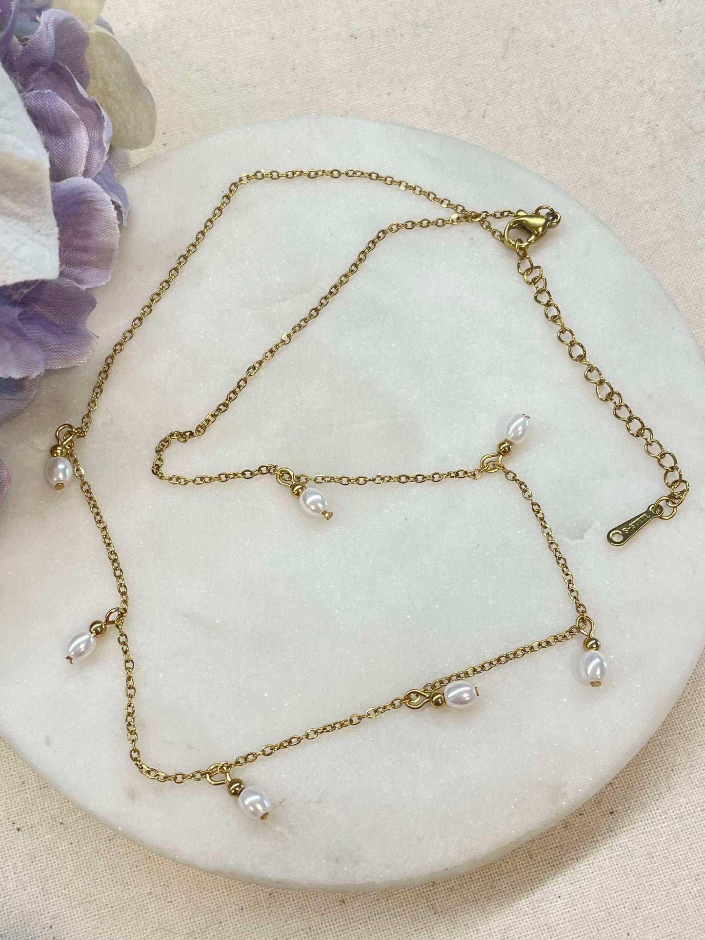 Necklace | Pearl hunter gold necklace – Tarnish Proof Jewellery