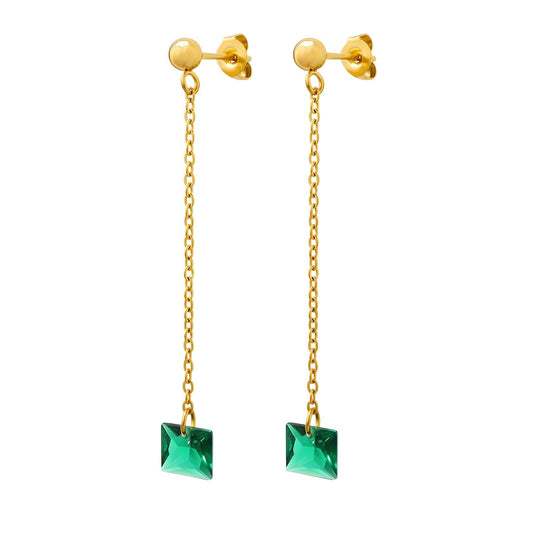 Earrings | Drop to the green stud earrings – Tarnish Proof Jewellery