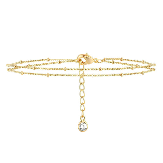 Bracelet | Double plain gold double bracelet – Tarnish Proof Jewellery