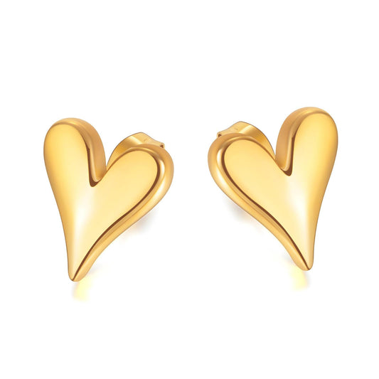 Earrings | Crazy heart stud earring – Tarnish Proof Jewellery