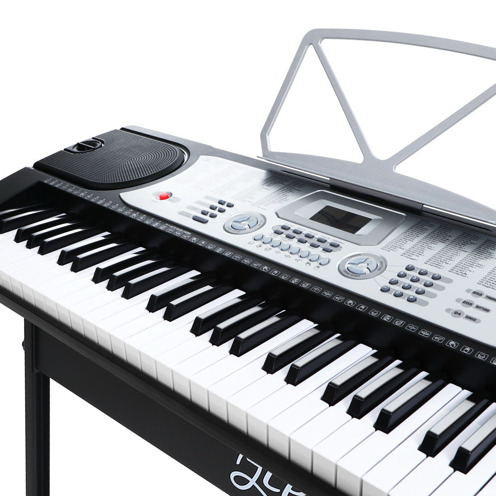 Alpha 61 Keys Electronic Piano Keyboard Digital Electric w/stand and Beginner Silver