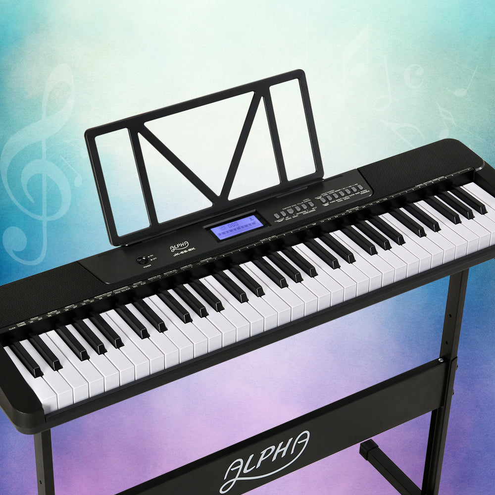 Alpha 61 Keys Electronic Piano Keyboard Digital Electric w/ Stand Touch Sensitive