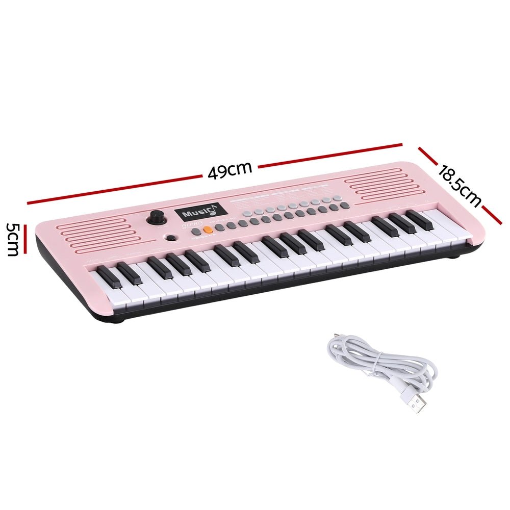 Piano Keyboard Kids | Alpha 37 - Key Digital Electronic | Pink - Audio & Video > Musical Instrument & Accessories > Musical Keyboards - Fosmore