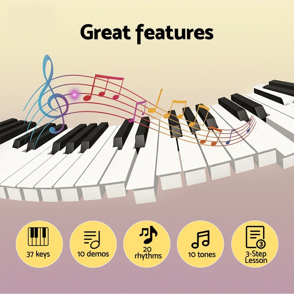 Piano Keyboard Kids | Alpha 37 - Key Digital Electronic | Pink - Audio & Video > Musical Instrument & Accessories > Musical Keyboards - Fosmore