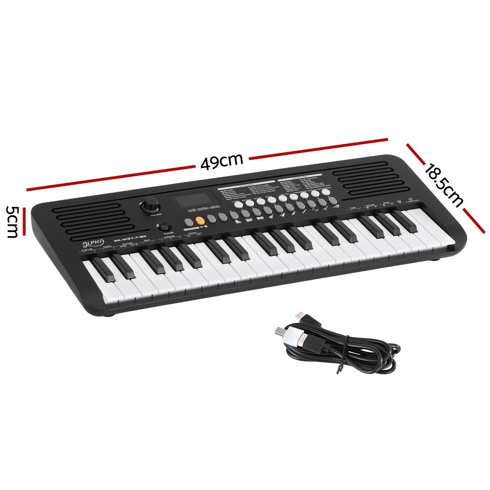 Piano Keyboard Kids | Alpha 37 - Key Digital Electric | Black - Audio & Video > Musical Instrument & Accessories > Musical Keyboards - Fosmore