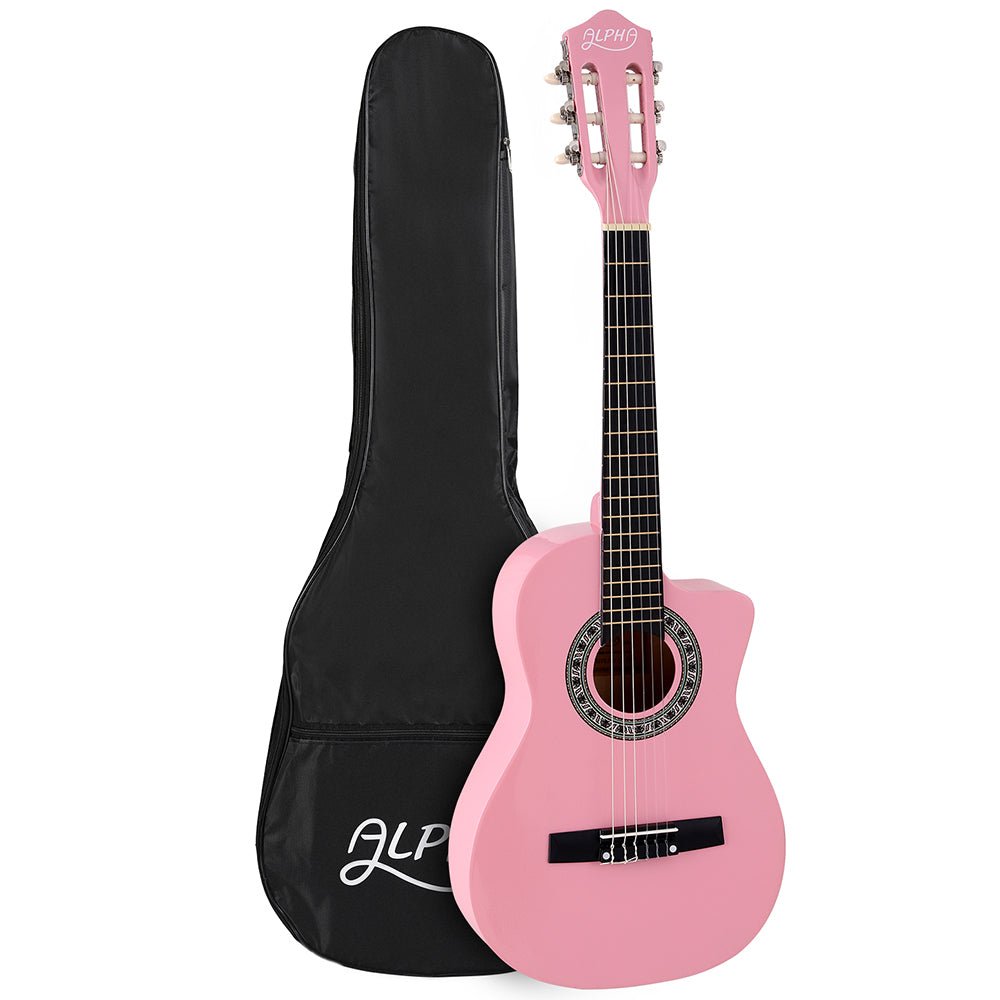Kids Guitar | Alpha Classical Beginner Guitar for Children | Pink - Musical Instrument & Accessories > Guitars - Fosmore