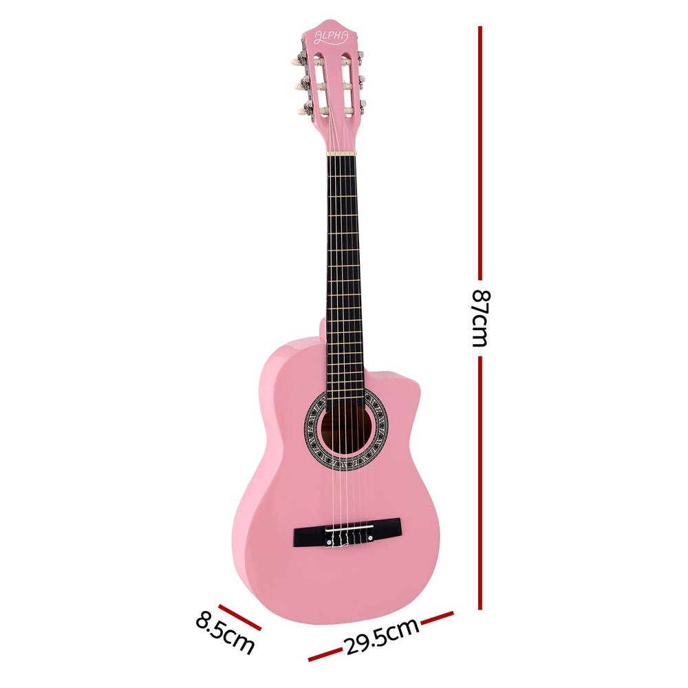 Kids Guitar | Alpha Classical Beginner Guitar for Children | Pink -> Musical Instrument & Accessories > Guitars - Fosmore
