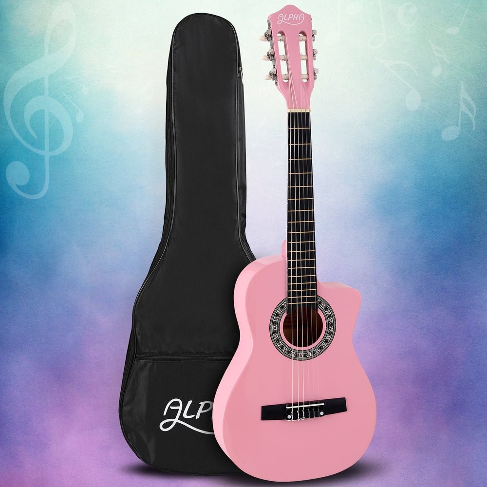 Kids Guitar | Alpha Classical Beginner Guitar for Children | Pink -> Musical Instrument & Accessories > Guitars - Fosmore