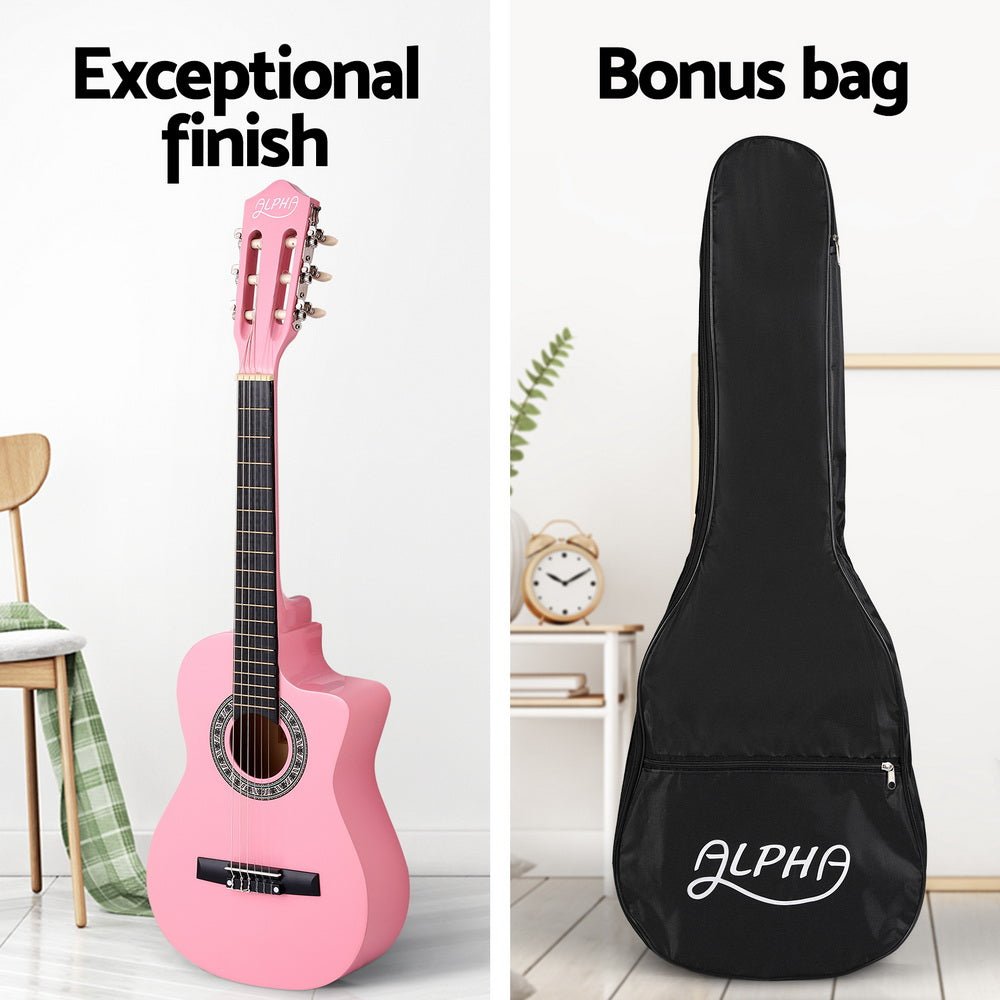 Kids Guitar | Alpha Classical Beginner Guitar for Children | Pink -> Musical Instrument & Accessories > Guitars - Fosmore