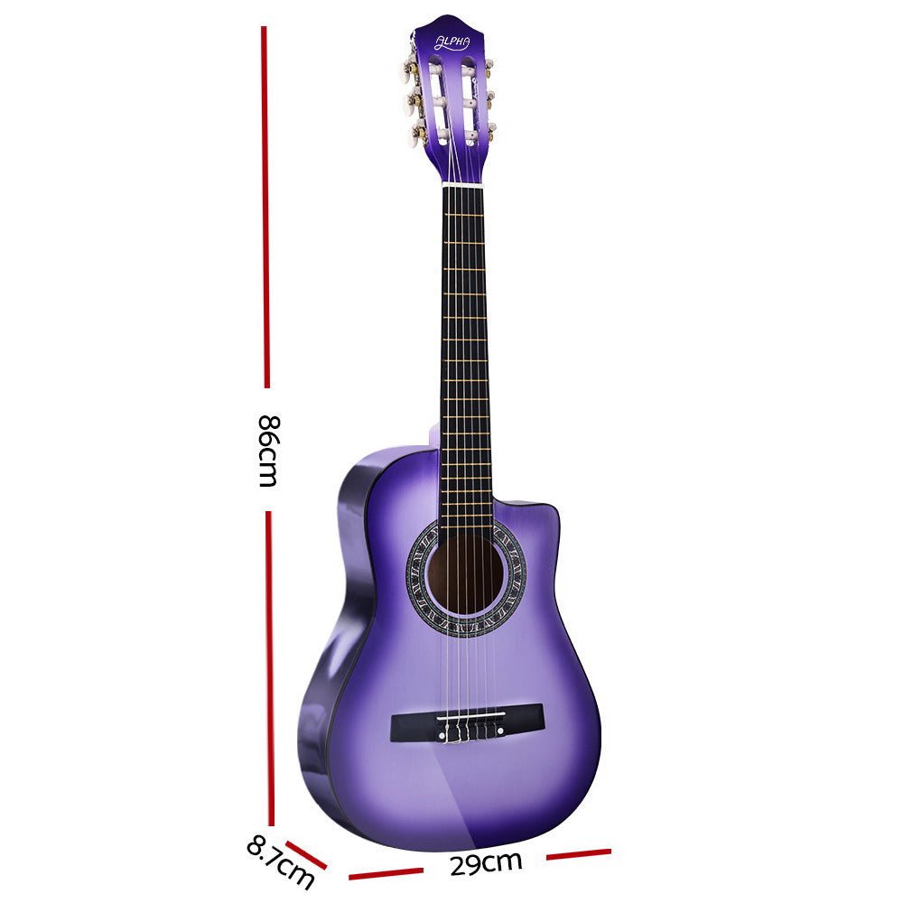 Kids Guitar | Alpha Classical Beginner Guitar for Children | Purple - Musical Instrument & Accessories > Guitars - Fosmore