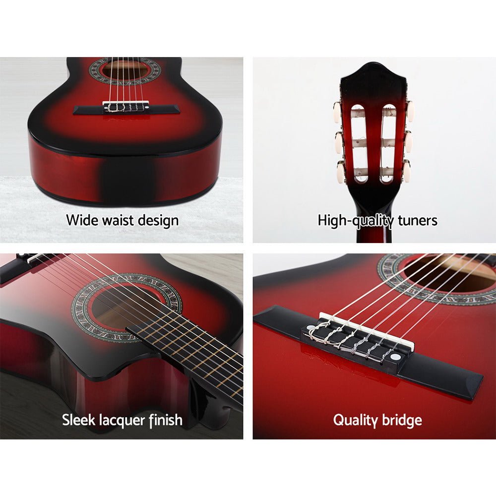 Kids Guitar | Alpha Classical Beginner Guitar for Children | Red - Audio & Video > Musical Instrument & Accessories > Guitars - Fosmore