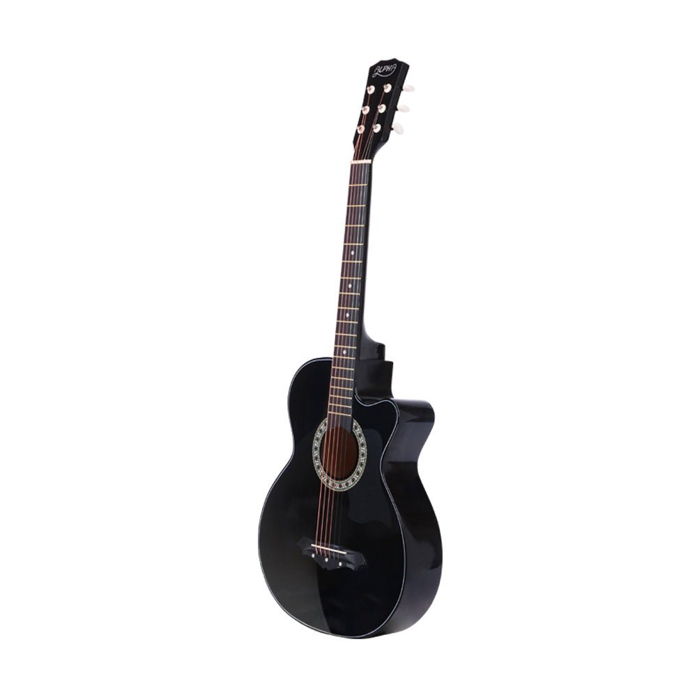 Acoustic Guitar Cutaway | Alpha 38 Inch | Steel Strings | Black - Audio & Video > Musical Instrument & Accessories > Guitars - Fosmore
