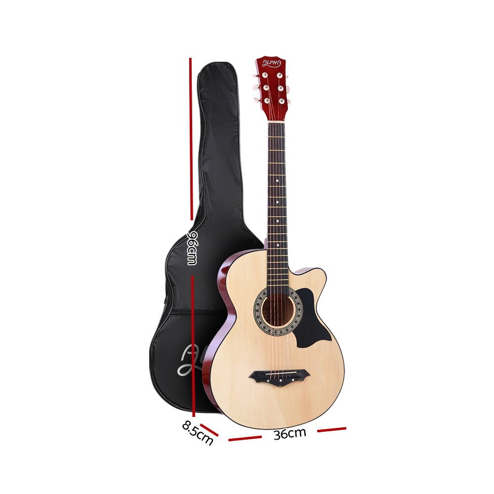 Acoustic Guitar Cutaway | Alpha 38 Inch | Steel Strings | Wood - Audio & Video > Musical Instrument & Accessories > Guitars - Fosmore