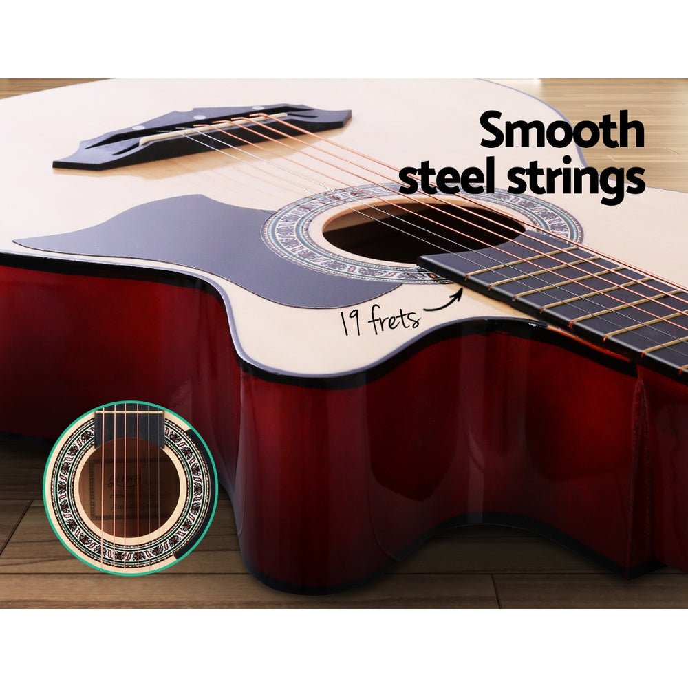 Acoustic Guitar Cutaway | Alpha 38 Inch | Steel Strings | Wood - Audio & Video > Musical Instrument & Accessories > Guitars - Fosmore