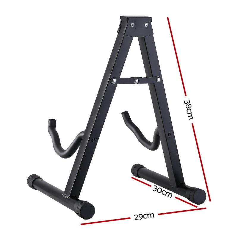 Alpha Guitar Stand Folding Portable Floor Rack Holder. Dimensions 29cm x 30cm x 38cm.