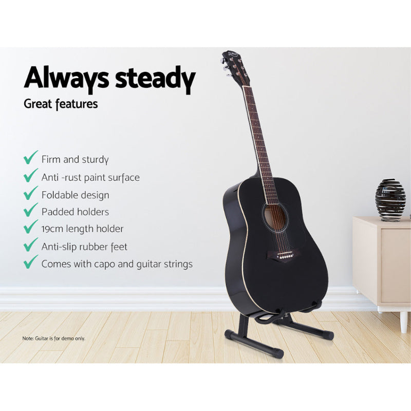 Alpha Guitar Stand Folding Portable Floor Rack Holder.  Always Steady.