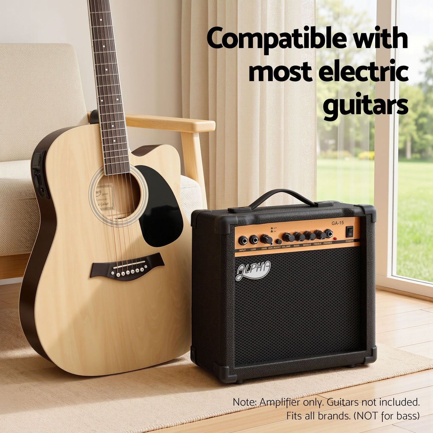 Guitar Amplifier | Alpha 20W Portable 3 - Band EQ | Black - Audio & Video > Musical Instrument & Accessories > Guitars - Fosmore