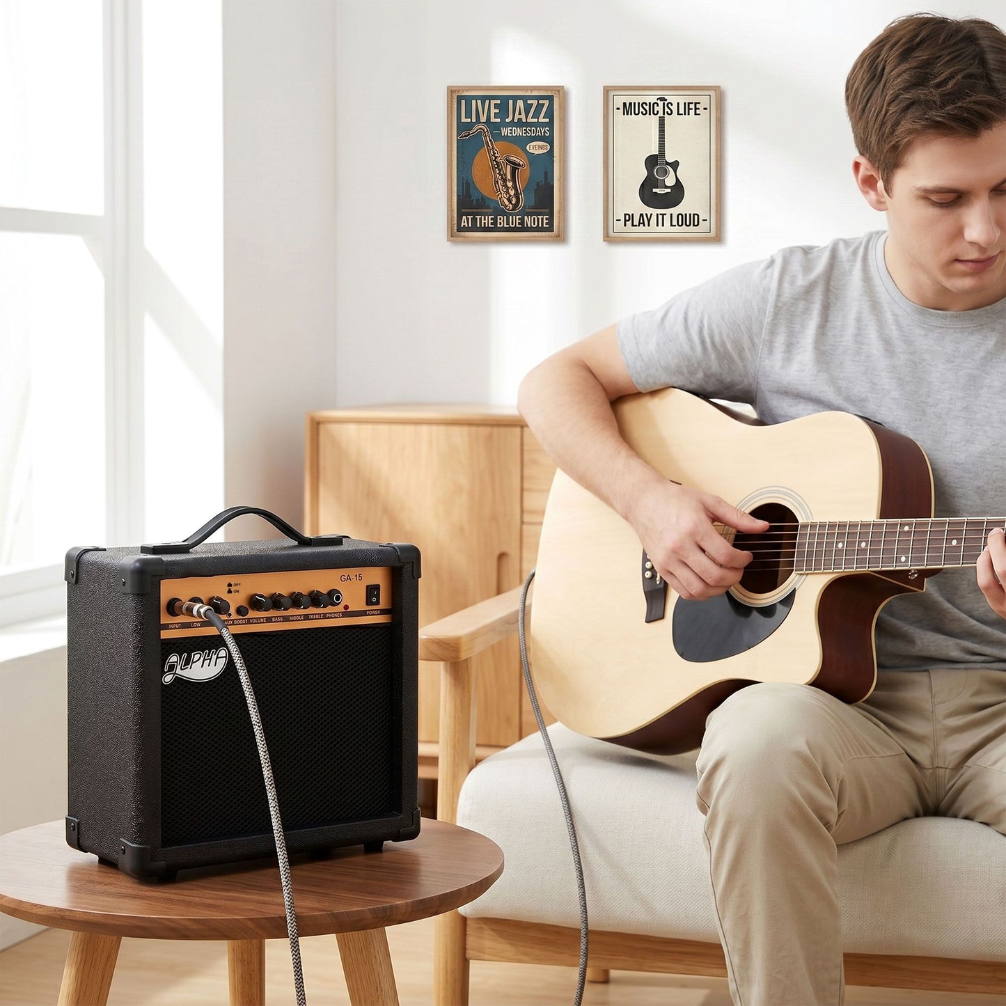 Guitar Amplifier | Alpha 20W Portable 3 - Band EQ | Black - Audio & Video > Musical Instrument & Accessories > Guitars - Fosmore