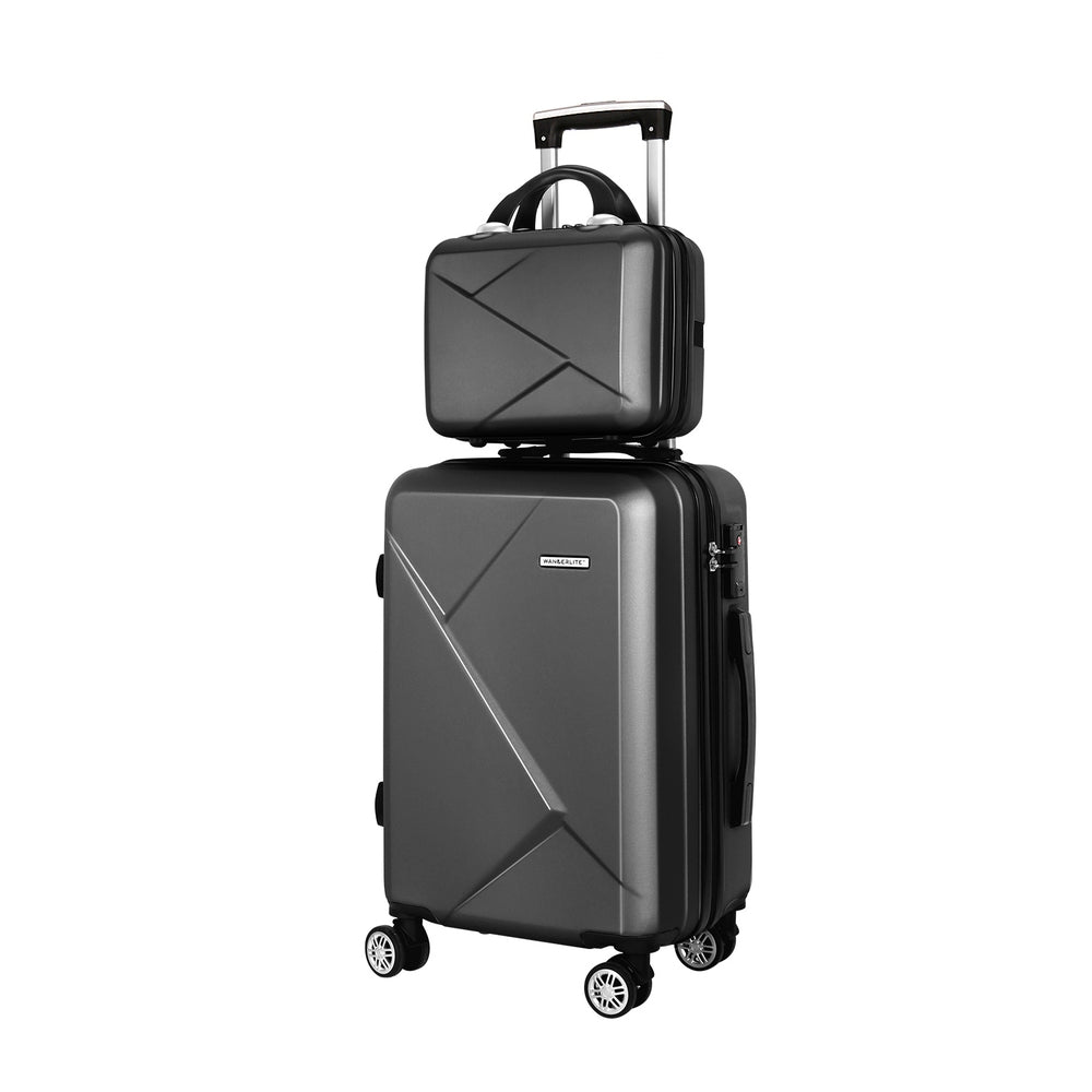 Wanderlite 2pc Luggage 23cm 55cm Set | Black