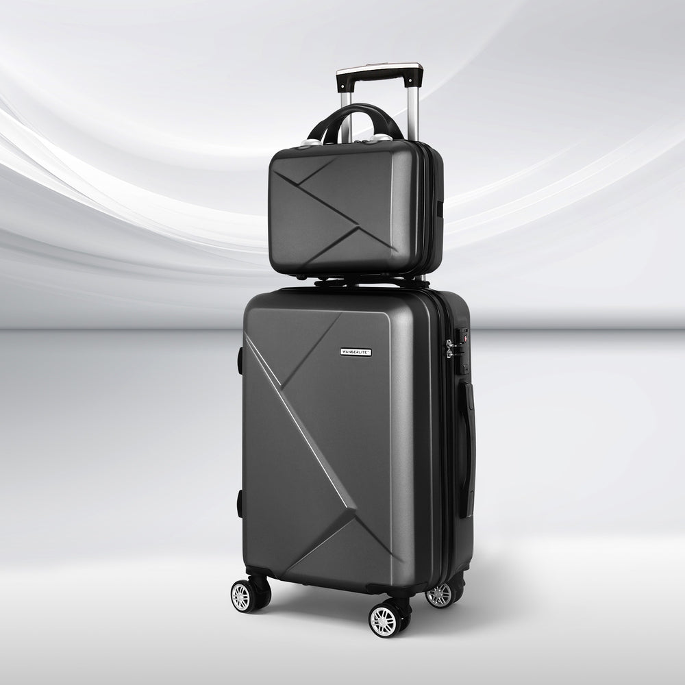 Wanderlite 2pc Luggage 23cm 55cm Set | Black