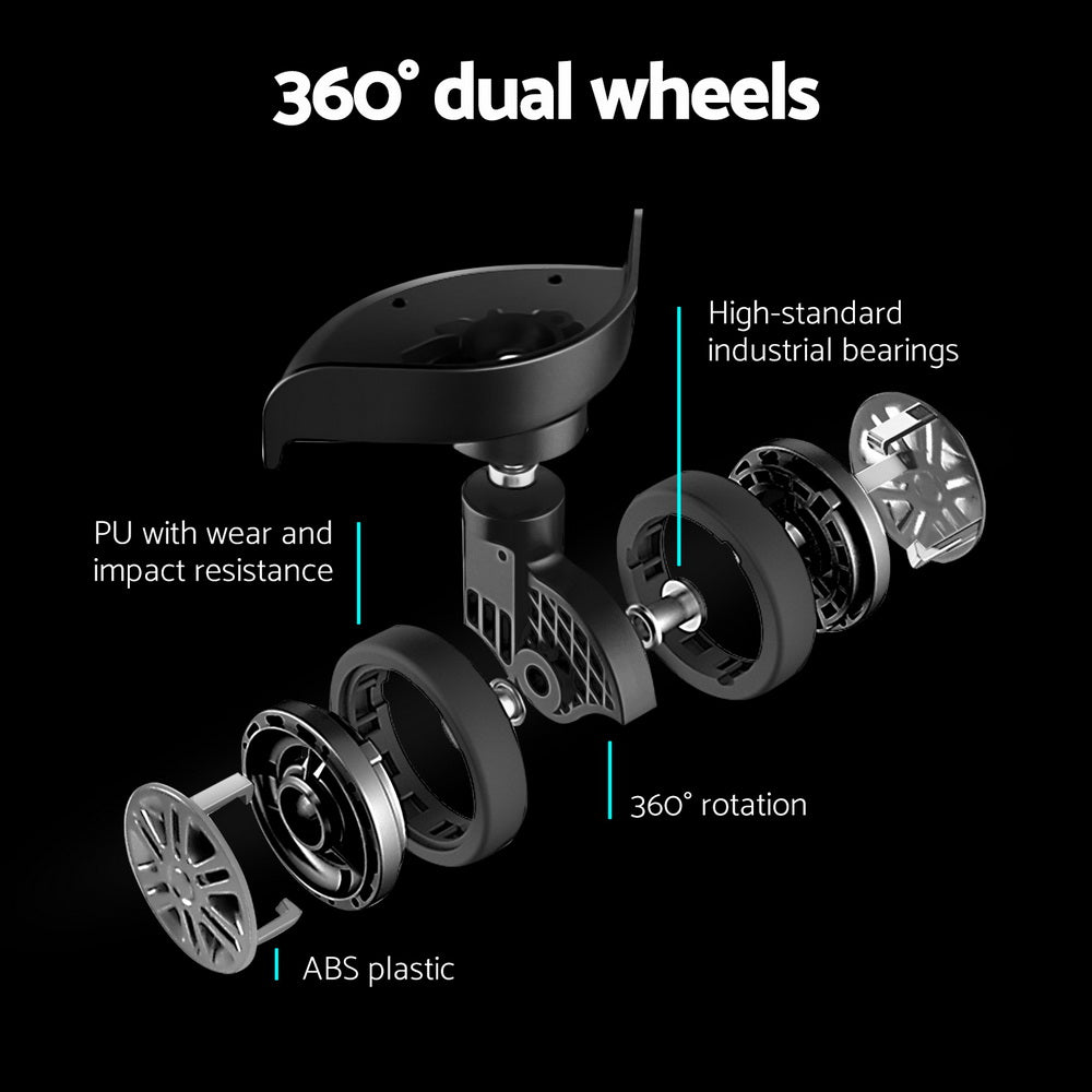 360 degree dual wheels.