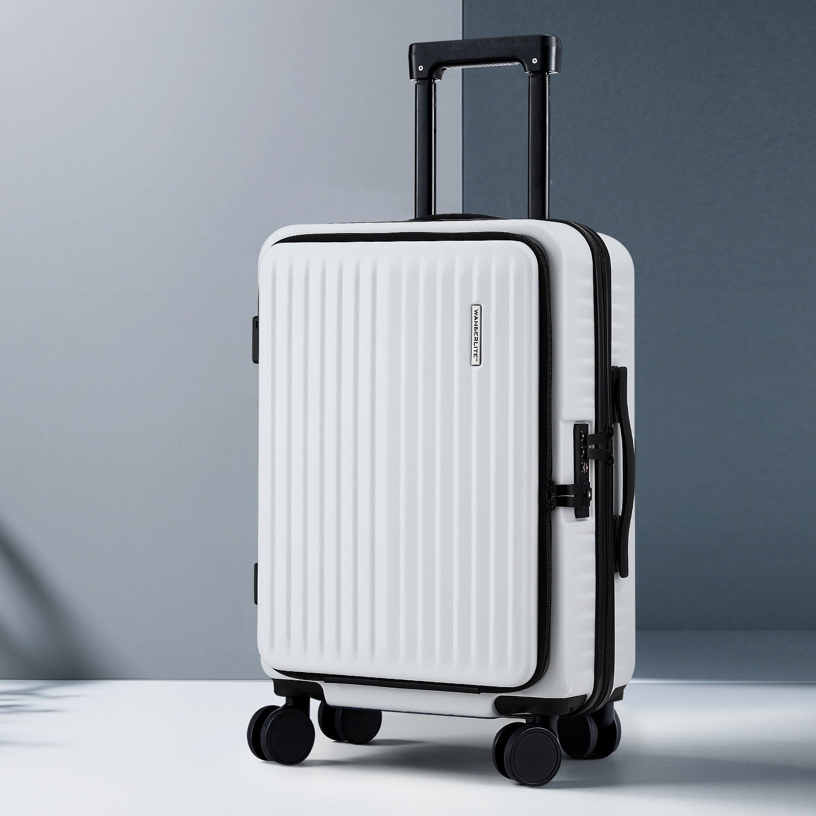 Suitcase* Luggage Carry On 55cm | Wanderlite | TSA White - Home & Garden > Travel > Suitcases - Fosmore