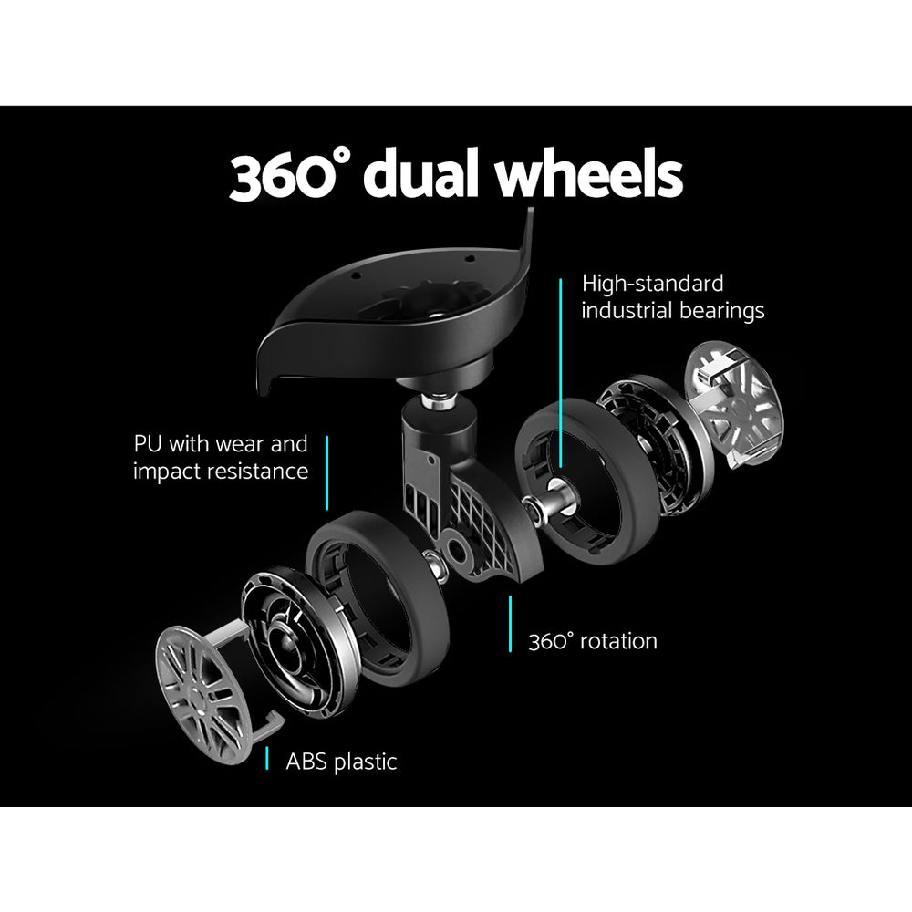 360 degree dual wheels.