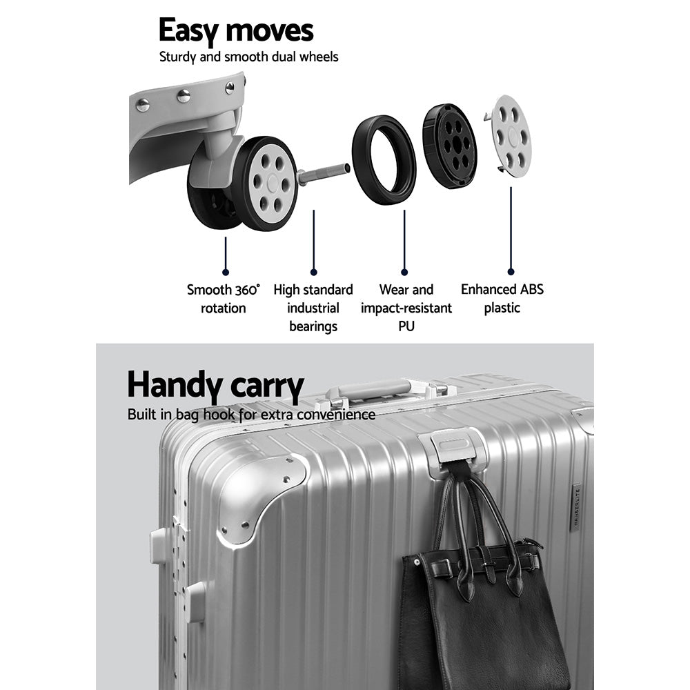 Easy moves wheels, handy carry built in bag hook