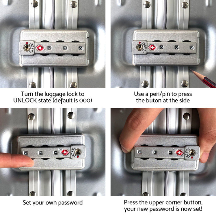 luggage lock instructions, set your own password