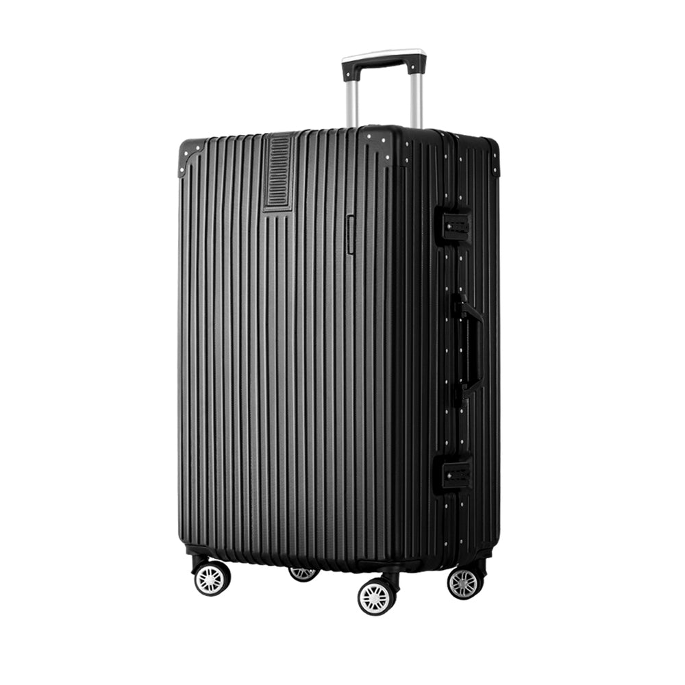 74cm aluminium black suitcase