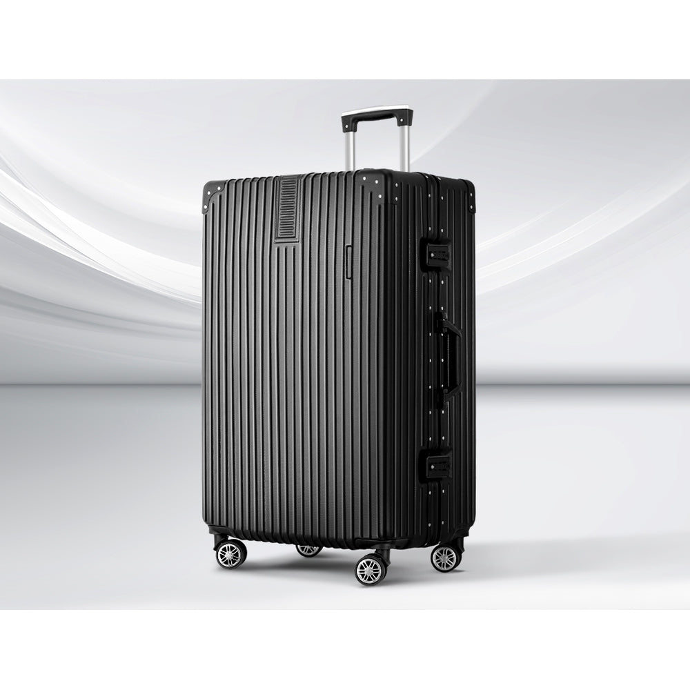 74cm aluminium black suitcase